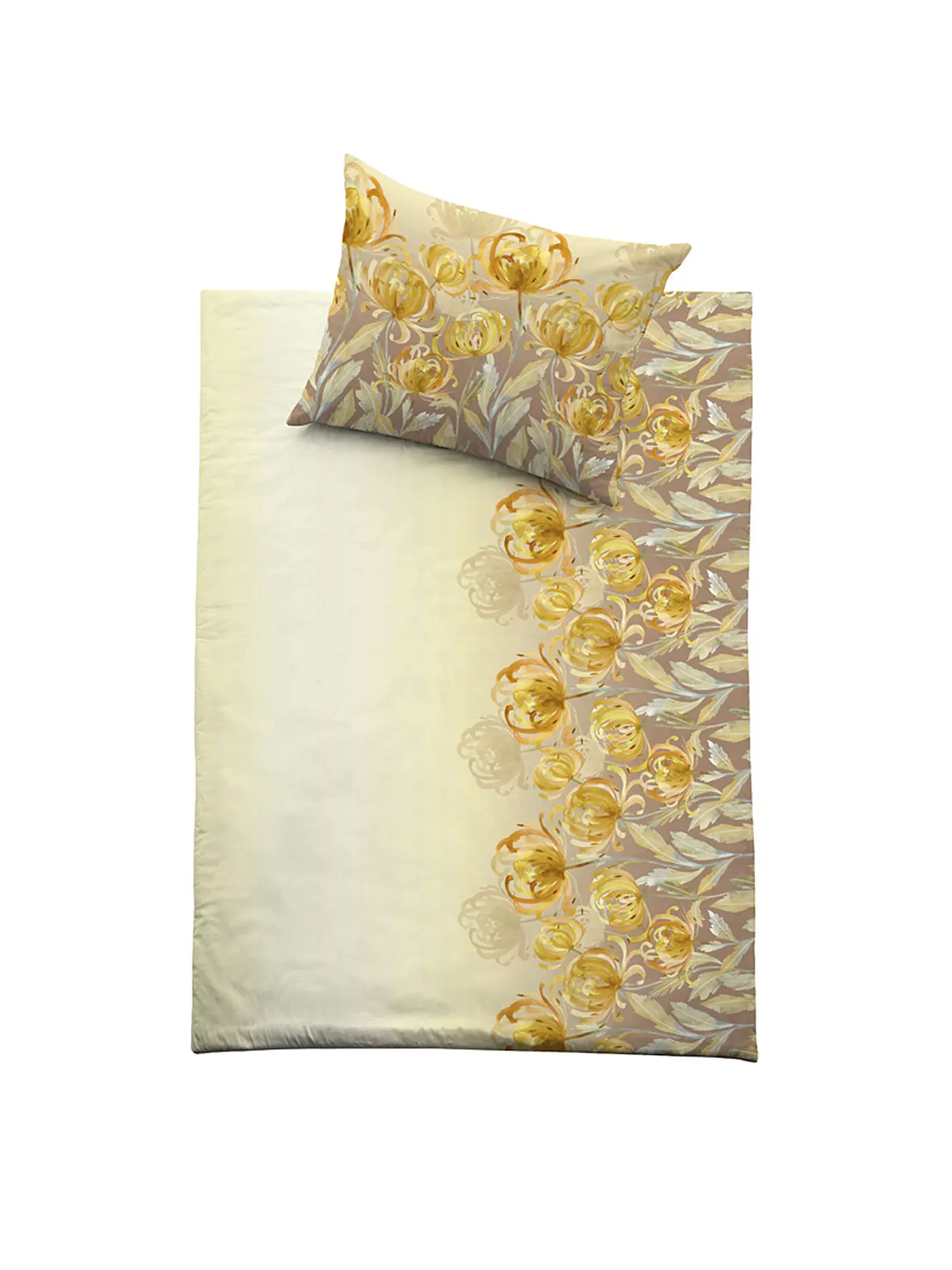 FUSSENEGGER | Satin Bettwäsche Schweizer Satin 70x90cm/140x200cm Gelb | 